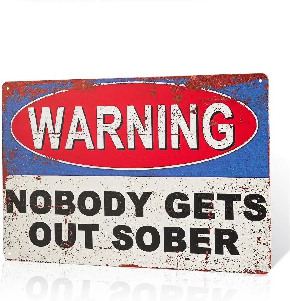 WRNNG NO SOBER GET OUT OF MY BED Metl Sgn Дом Офис Спальня Декор комнаты Lvng
