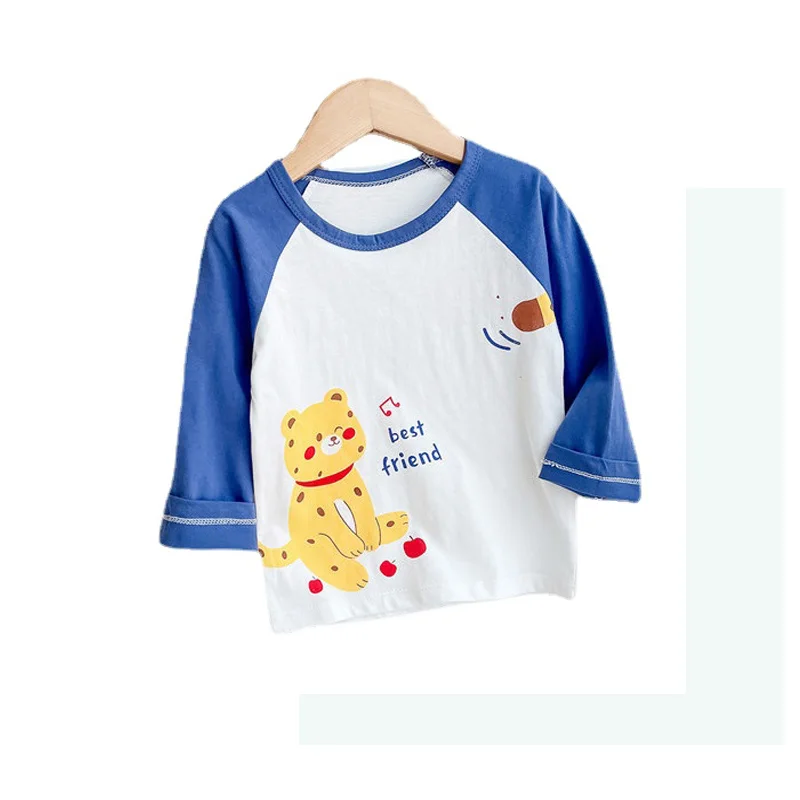 

Детская Хлопковая футболка с длинным рукавом, в полоску