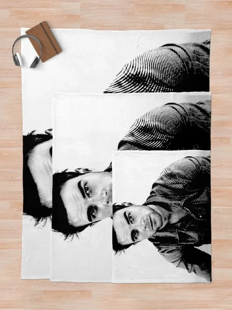 Черно-белый портрет Nathaniel Buzolic (Linocut) плед одеяло большие одиночные Роскошные