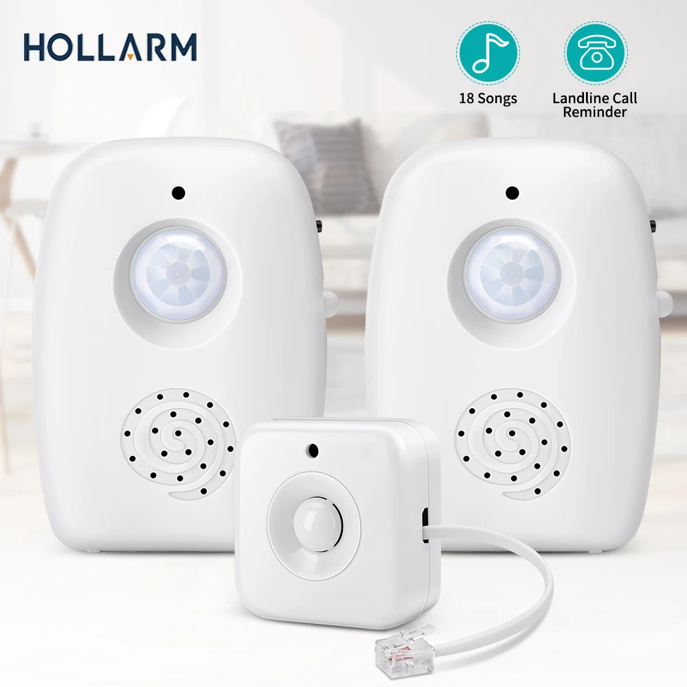 

Hollarm Phone Ring Amplifier 3 Adjustable Modes Telephone Call Reminder 120m Receiving Range 18 melodies Receiver With Led Light