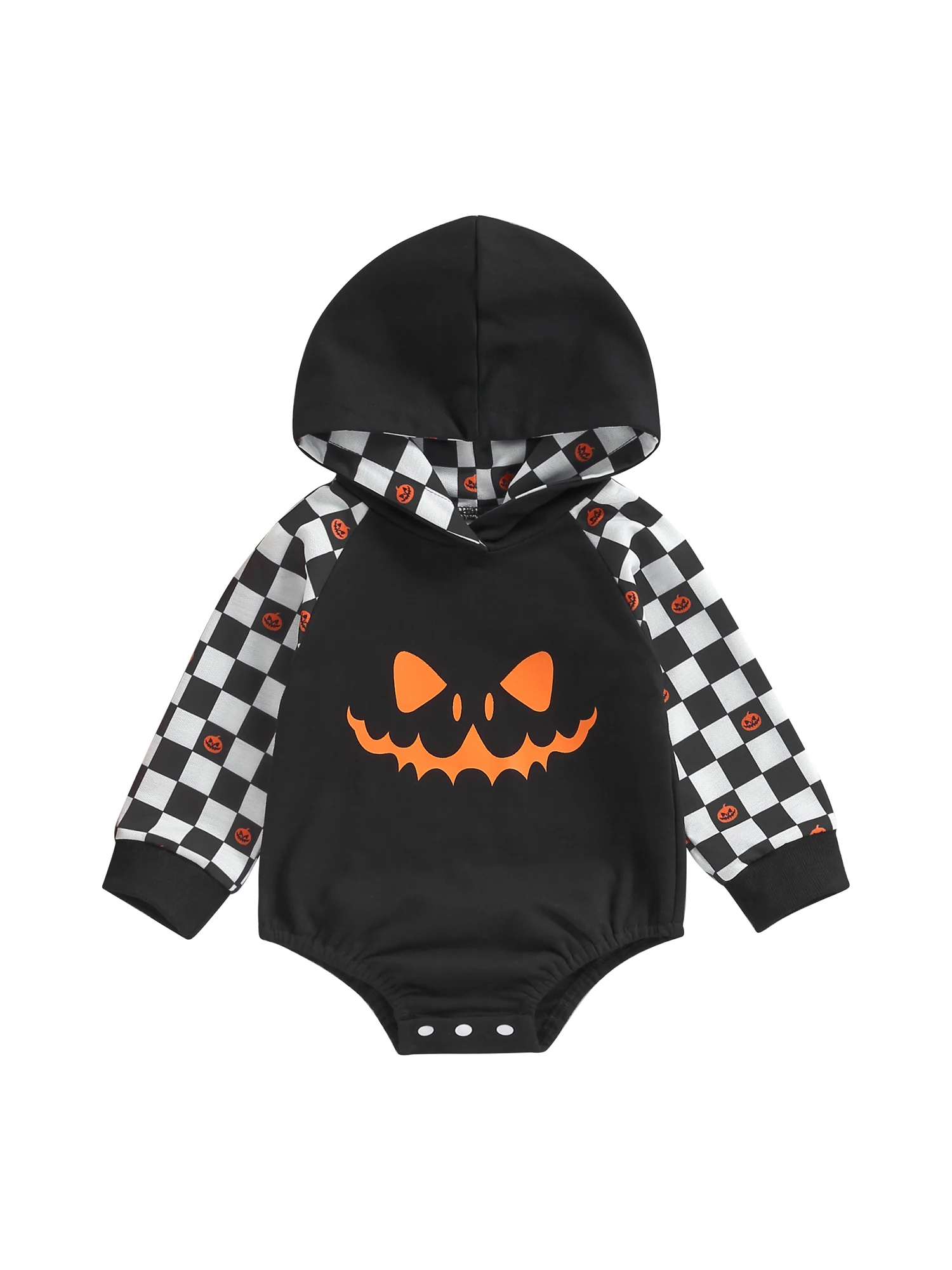 Комбинезон с капюшоном для маленьких девочек Hallowen милая Толстовка принтом тыквы