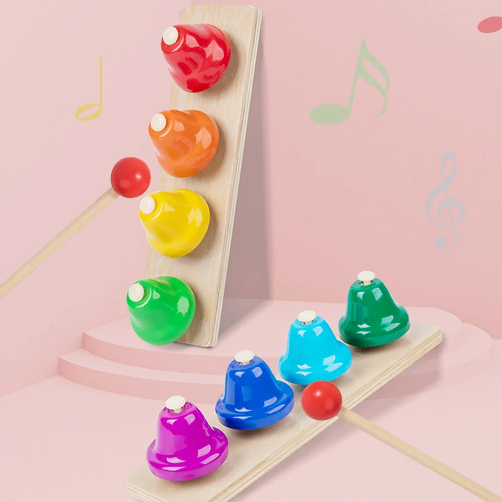 

Деревянная игрушка, восьмицветный колокольчик, музыкальные, восемь тонов, игрушки, креативный перкуссионный инструмент, 8 нот, металлическая ручка для детей