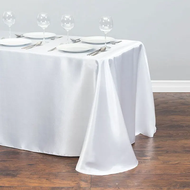 

Rectangle Overlays Table Cloth Satin Tablecloth Wedding Birthday Hotel Banquet Festival Decor Home Dining Table Cover Wholesale