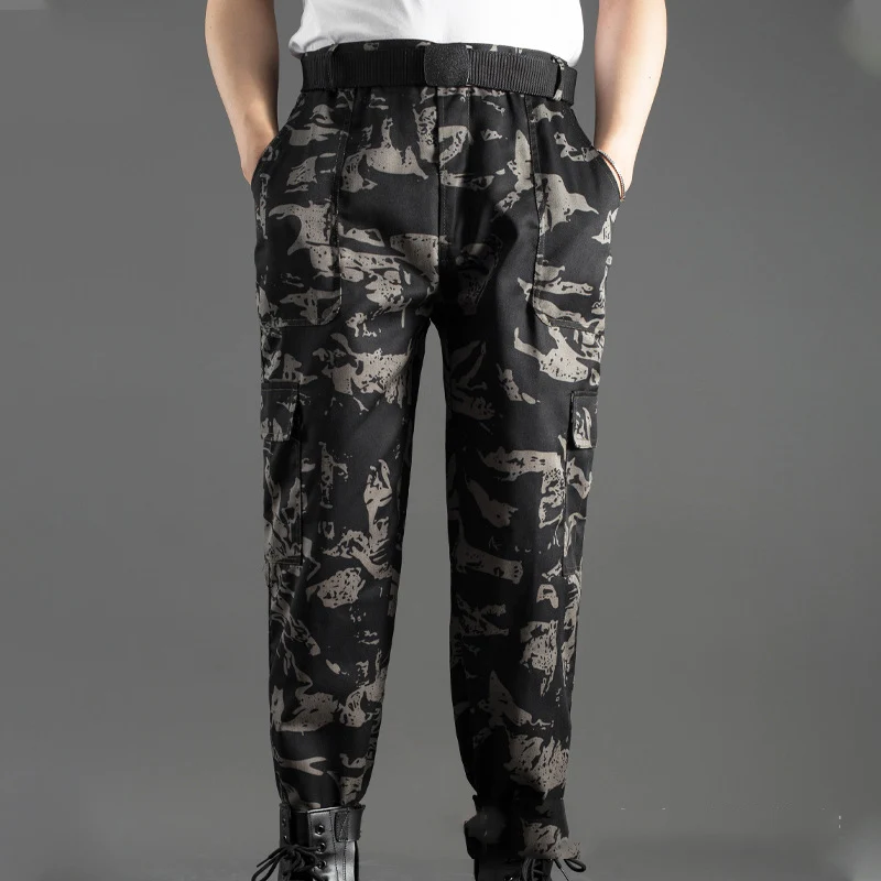 

Брюки-карго мужские камуфляжные, модные облегающие штаны, уличная одежда, уличные штаны, повседневные штаны для бега в стиле Kpop, Япония
