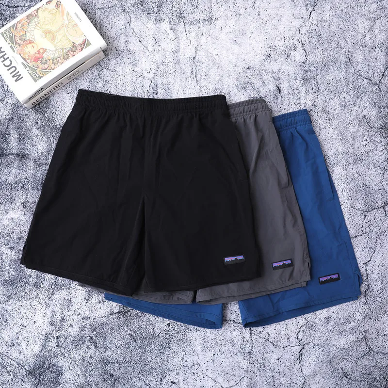 

PA Shorts Men Fashion Brand Label Casual Quick Drying Sand Shorts Vintage Elastic Waist Loose Sports Short Pants Male 2023