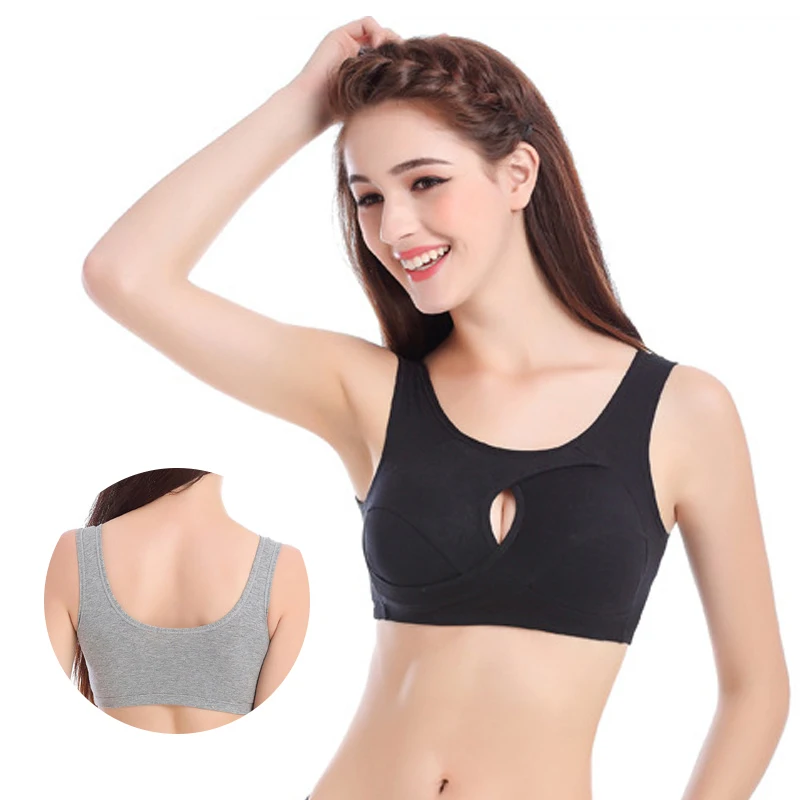 

2022 New Fashion Yoga Sports bra large size cotton yoga vest gather sleep nursing bra no steel ring anti-expansion underwear