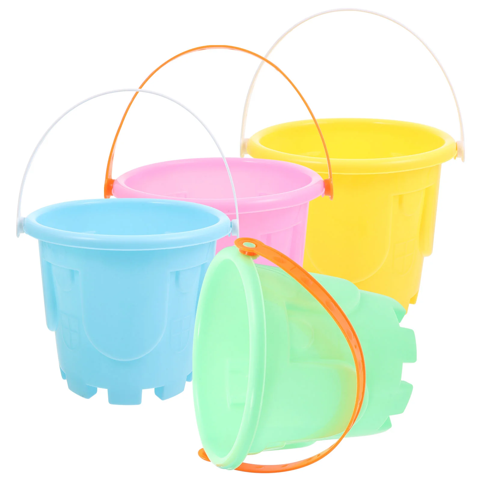 

4pcs Children Beach Childrens Toys Plastic Castle Bucket Sand Toy Educational Beach Game Toys (Random Color)