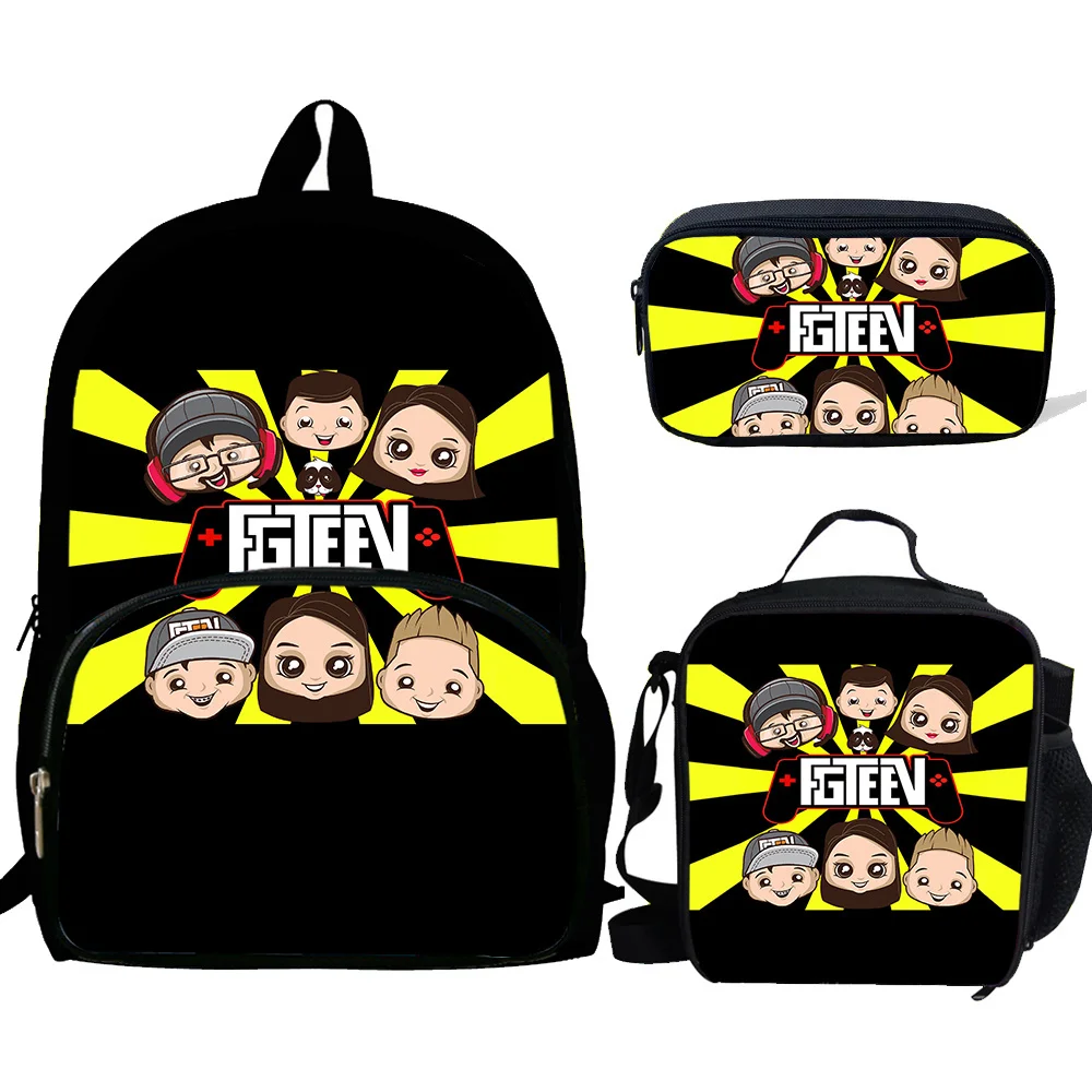 

3pcs/Set Backpack Fgteev backpack Shoulder Bags 3D Print School Bag Mochilas Student Backpack