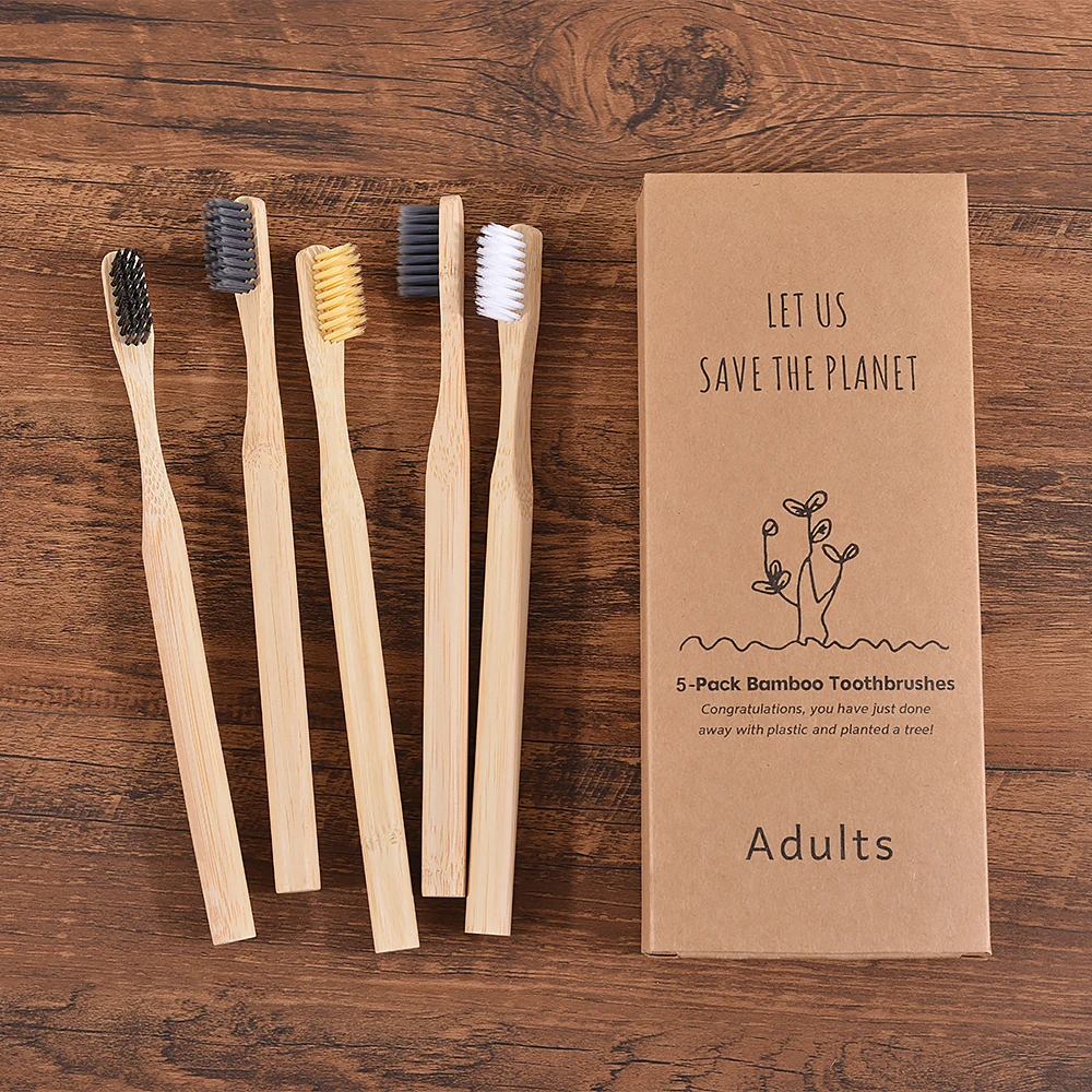 5 шт. бамбуковые зубные щётки для взрослых | Красота и здоровье
