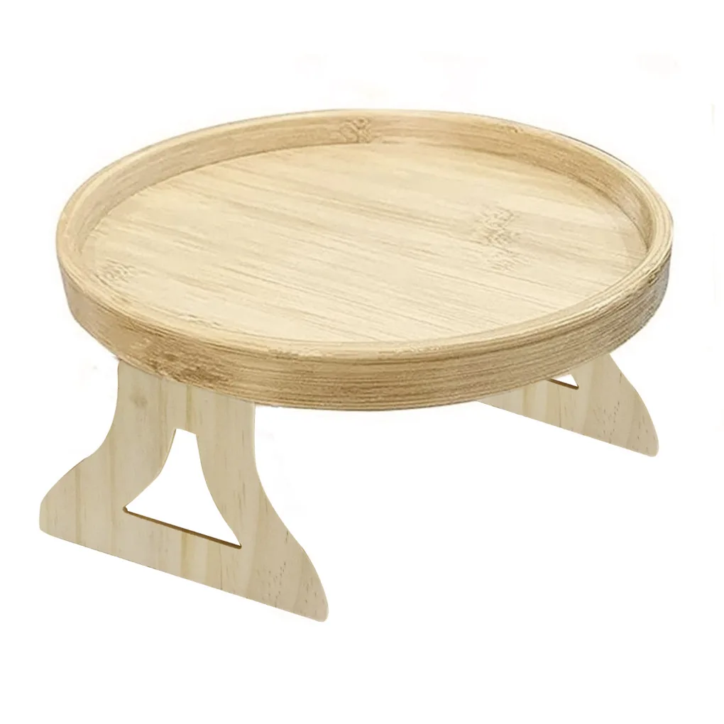 

Wood Sofa Arm Tray Clip Table Indoor House Bottle Fruit Juice Desk