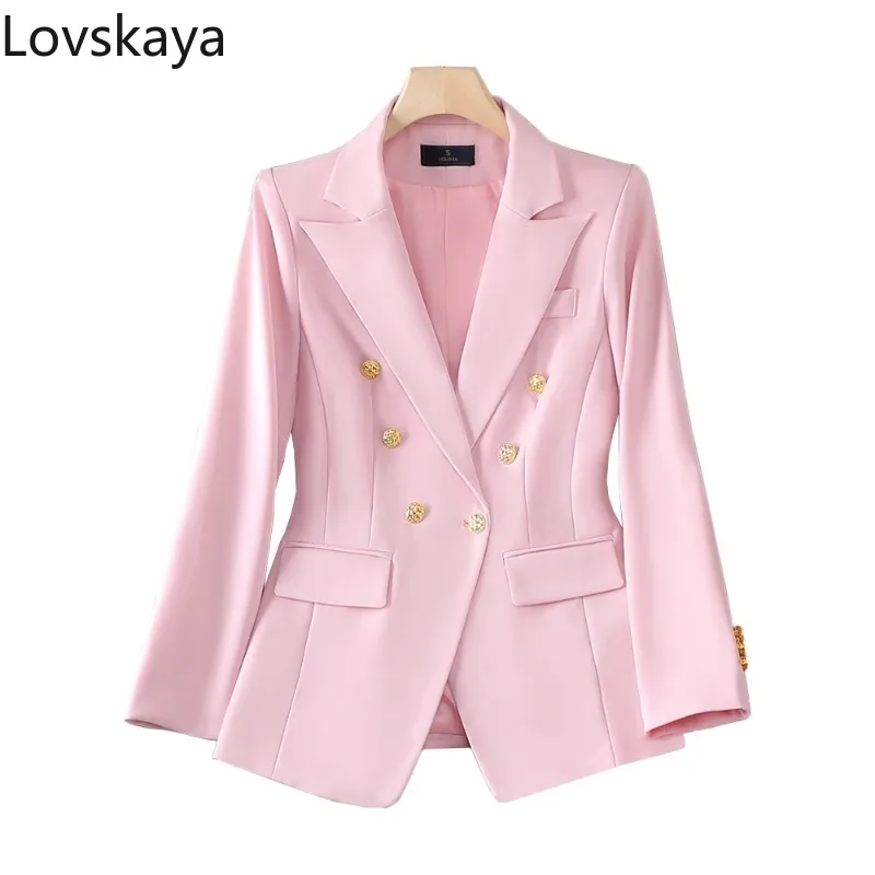 Женский однобортный Блейзер деловая куртка с длинным рукавом красный розовый