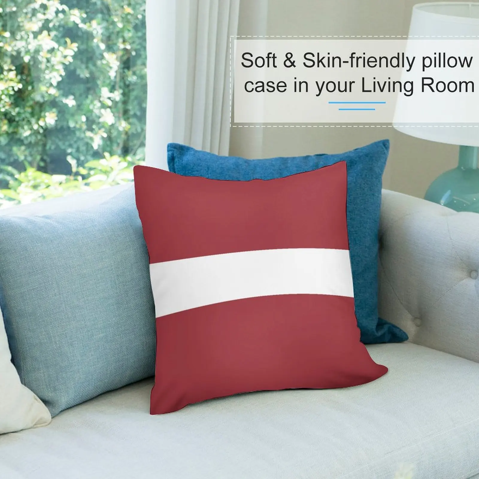 Наволочка с флагом Латвии подушка наволочка плед диванная Рождественская