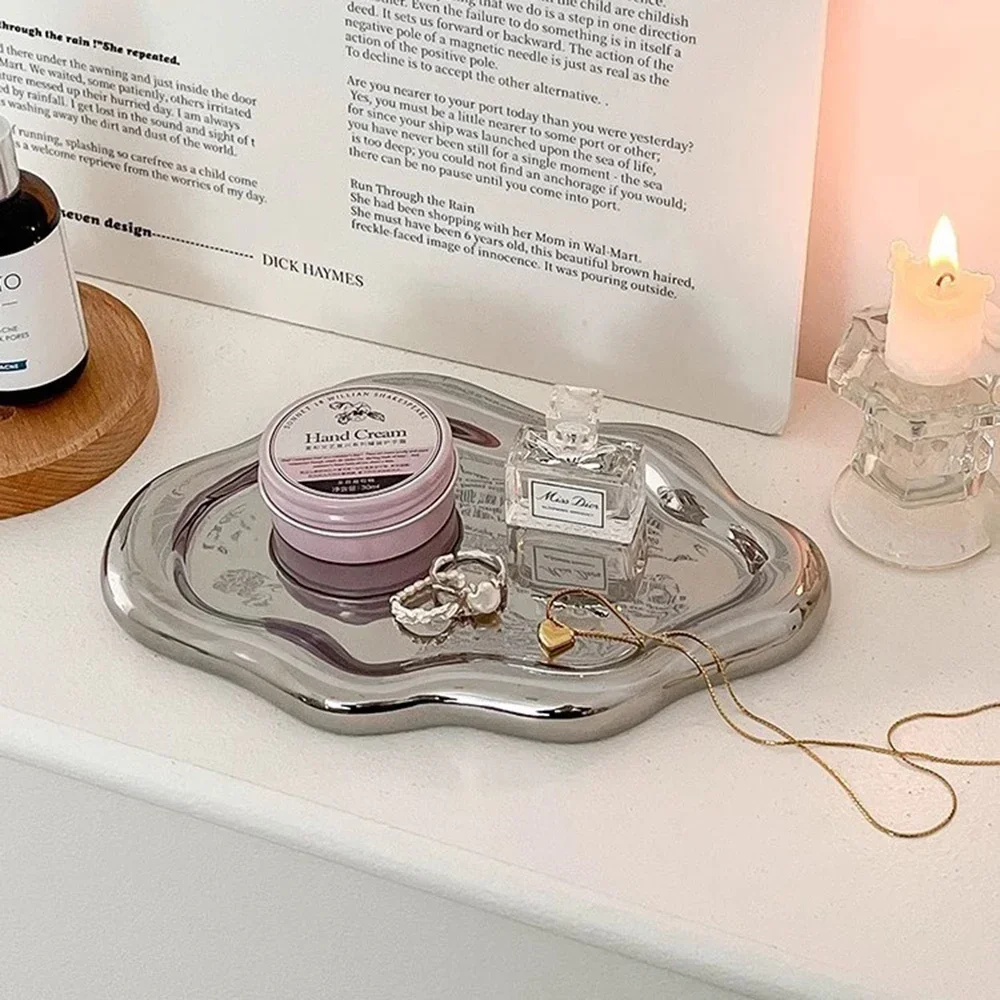 Креативная тарелка для ювелирных изделий в форме белого облака керамическая