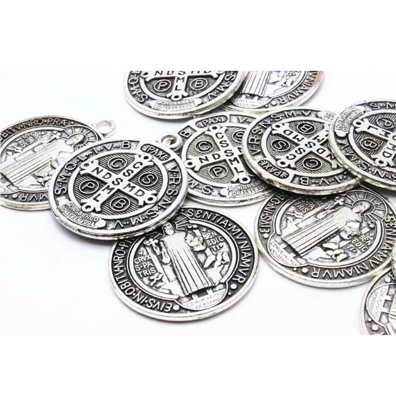 

Medalla De San Benito Saint Benedict Medallion Charm Pendant Necklace