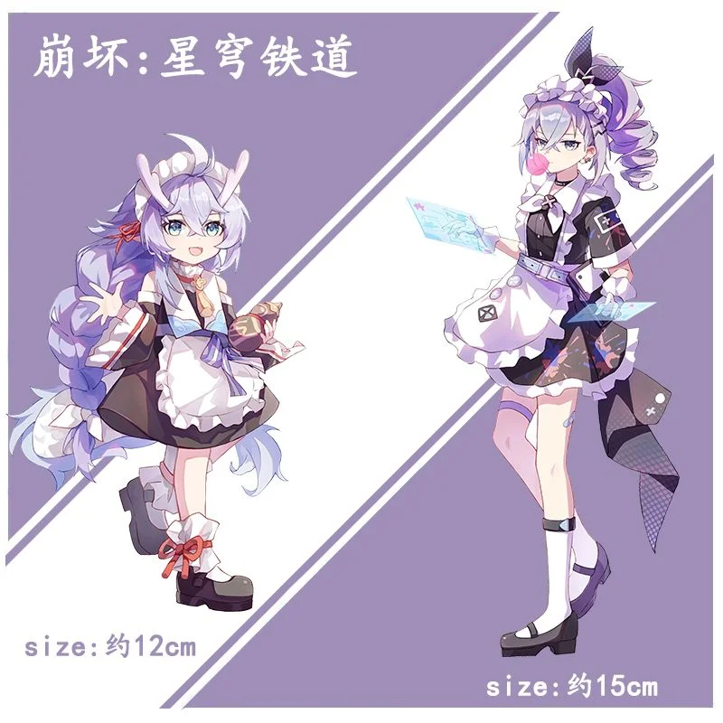 

Key Chain Women Honkai Star Rail Standing Anime KeyChain Bailu Silver Wolf Creative Figure Model Plate Key Ring Acrylic Gift Kid