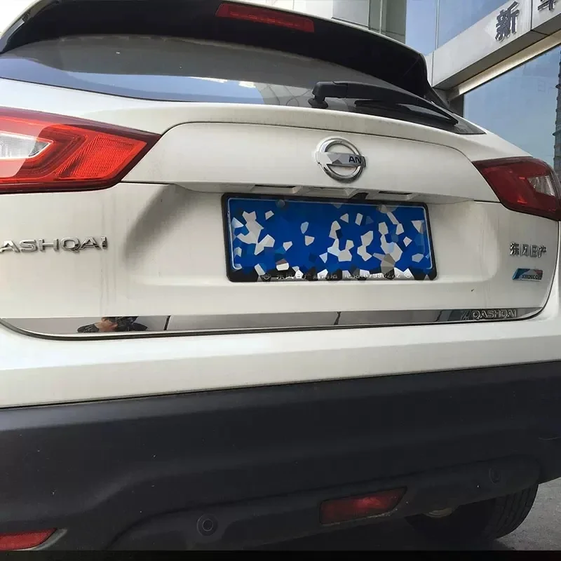 

Для Nissan Qashqai J11 2014-2018 наклейка на заднюю дверь из нержавеющей стали, накладка на заднюю дверь, аксессуары для стайлинга автомобиля