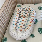 Детская кроватка-гнездо с подушкой, портативная кроватка для путешествий, хлопковая Колыбель для новорожденных, детская кроватка-бампер 85*50 см