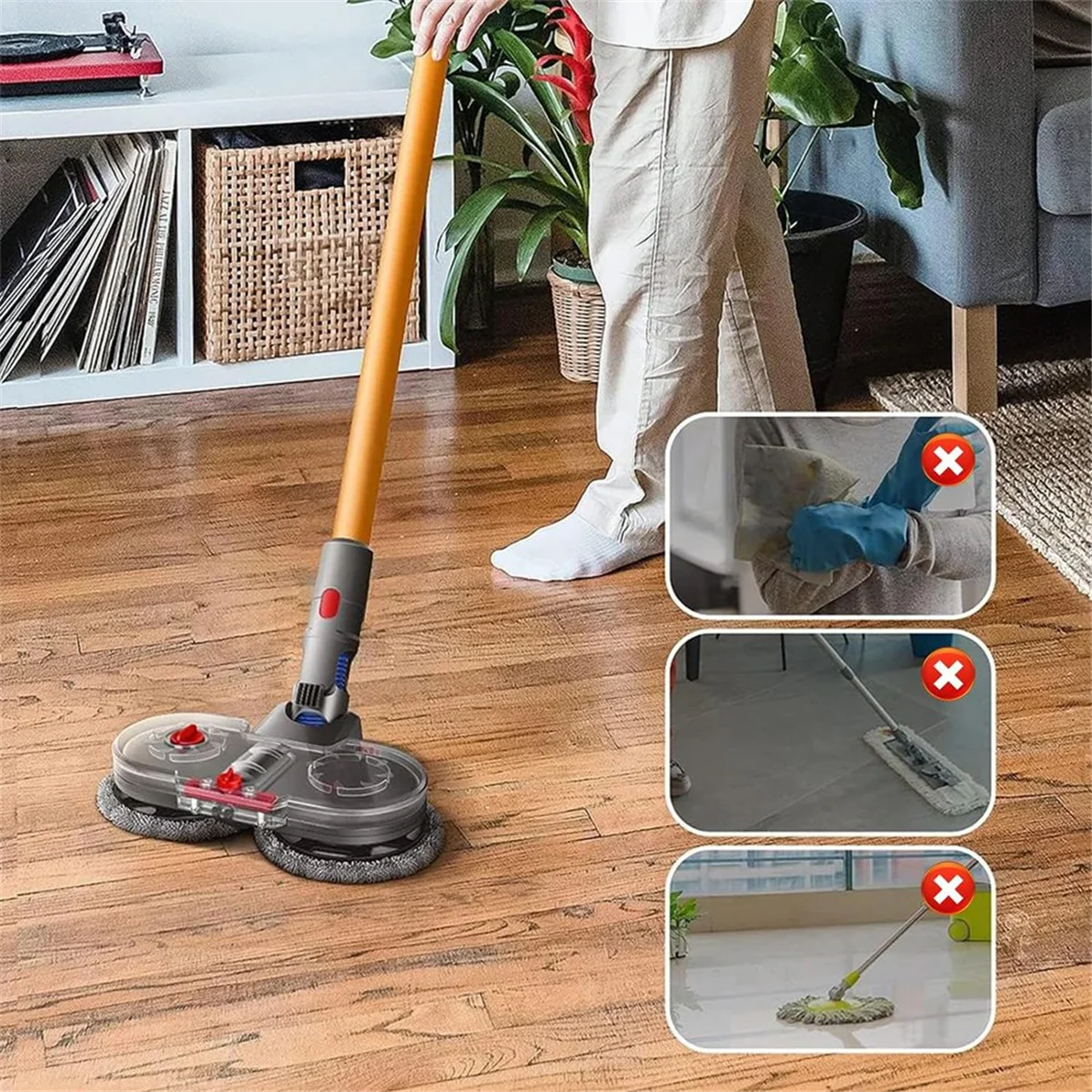 Насадка для электрической швабры Dyson V7 V8 V10 V11 V12 V15 двойные вращающиеся двигатели с