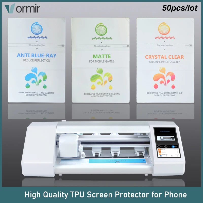 50pcs TPU Film Soft Screen Protectors for Cutting Machine Mobile Phone Hydrogel Sheets Self-healing HD Matte Movies