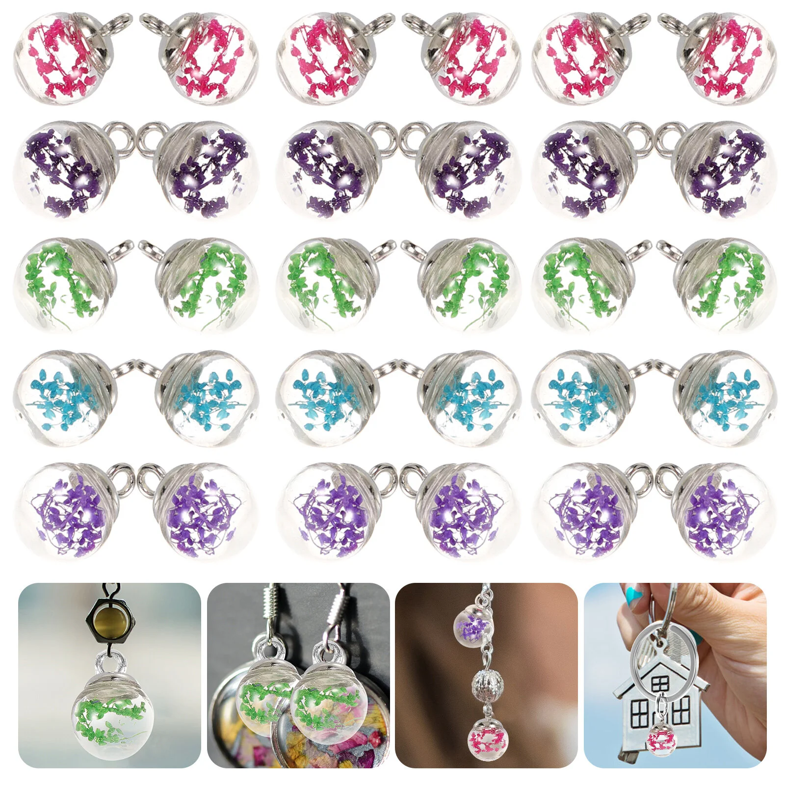

100 Pcs Bracelet Decorative Glass Balls Jewelry Making Charms Dainty Necklaces Delicate Hanging