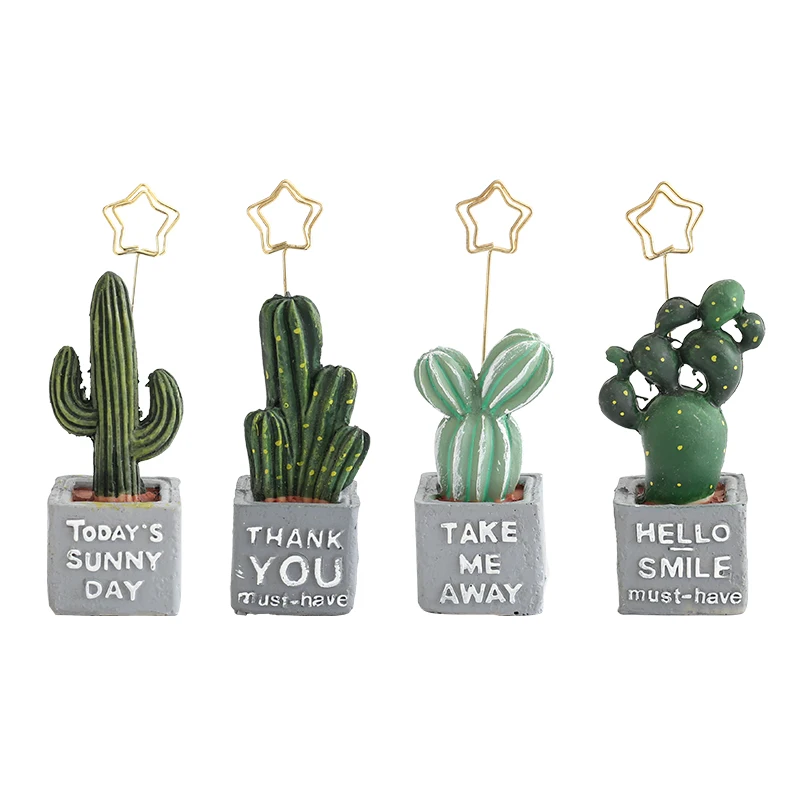 

Cute Cactus Memo Message Folder Photo Clip Card Holder kawaii Desktop Natural Plant Flower Office Home Table Decoration Supplies