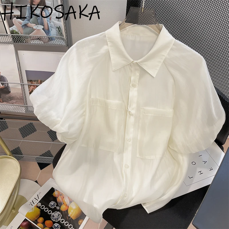 Шифоновая рубашка с пышными рукавами в дворцовом стиле летняя шикарная