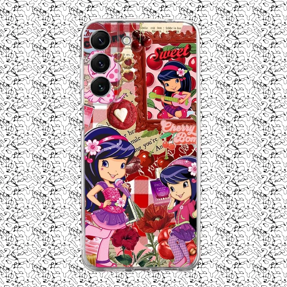 S-Strawberry S-Shortcake Character Silicone Phone Case For Samsung S30 23 21 22 20 Ultra S20 FE lite 10 9 PIus Note20ultra Clear