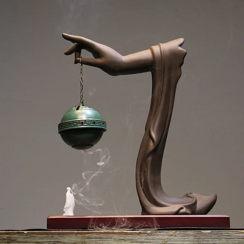 

antique Zen bergamot aromatherapy Zen heart backflow incense burner ceramic sandalwood aromatherapy burner tea room decoration