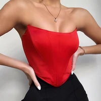 sleeveless off shoulder velvet fashion sexy corset crop tops vest female underwear backless bustier top solid edgy clothes y2k