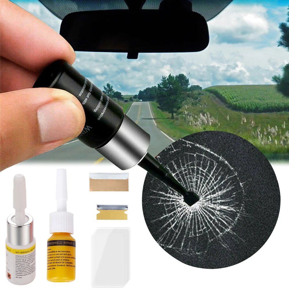 

Инструмент для ремонта ветрового стекла автомобиля, инструмент «сделай сам» для ремонта стекол, ветрового стекла, восстановления царапин и трещин, смола + лезвие + полоски, TSLM1