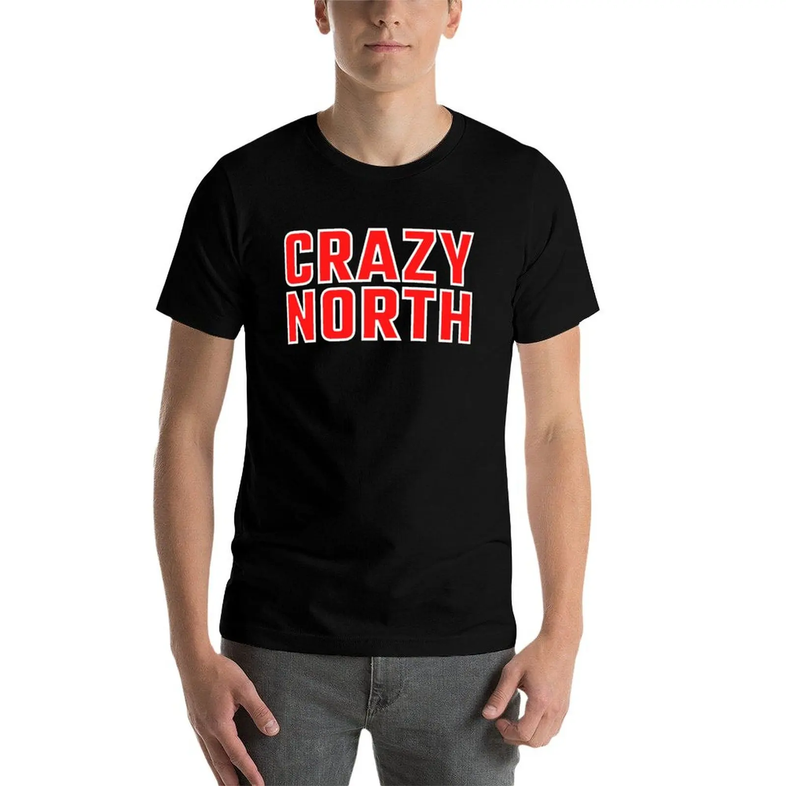 Фото Футболка Crazy North Red Text / Red Star Belgrade Fans T-Shirt с принтами, мужские футболки, высококачественные футболки класса люкс №3
