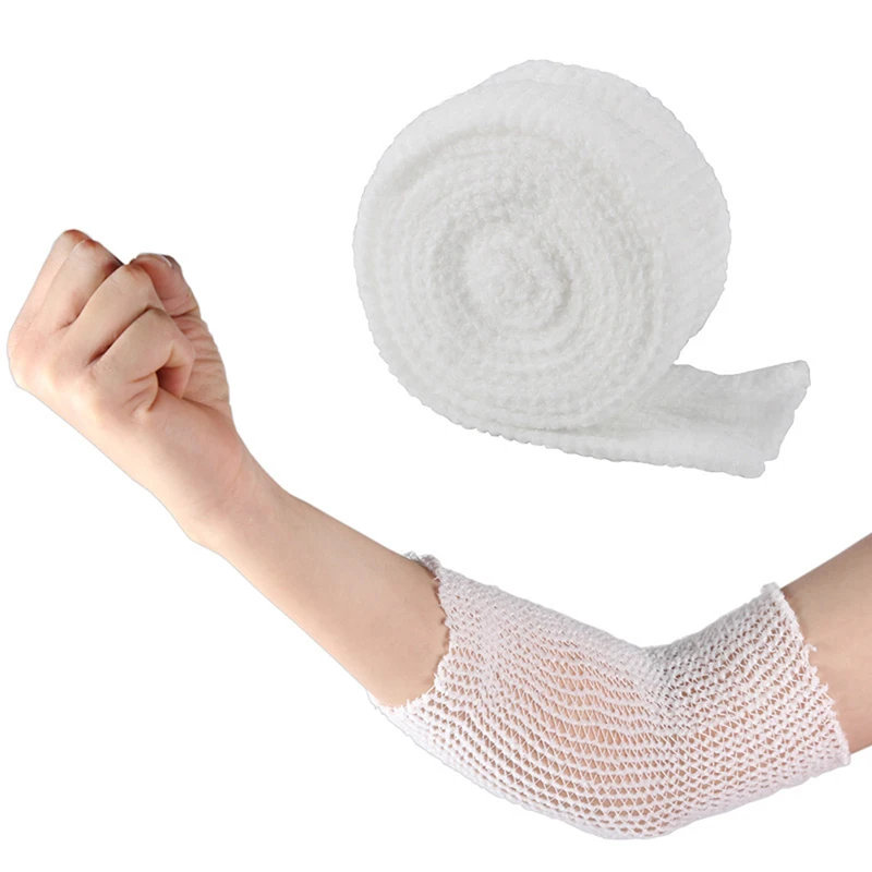 

2M/Roll Elastic Net Wound Dressing Bandage Stretchable Medical Nursing Emergency Aid Gauze for Head Elbow Ankle Knee Injuries