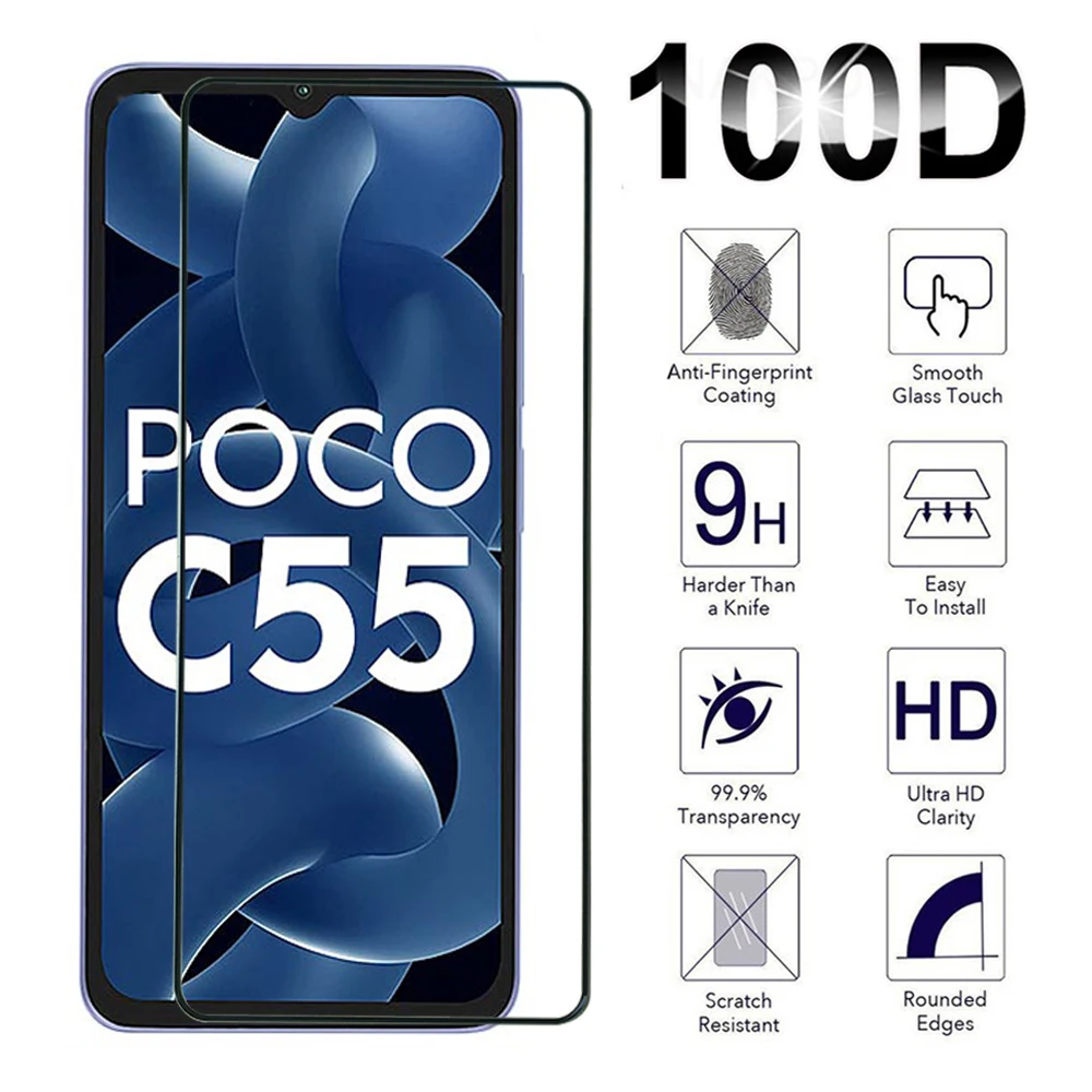 Закаленное стекло для Xiao Mi Poco M3 M4 M5 M6 Pro 4G 5G C50 C51 C55 C65 Защитная пленка экрана M5s