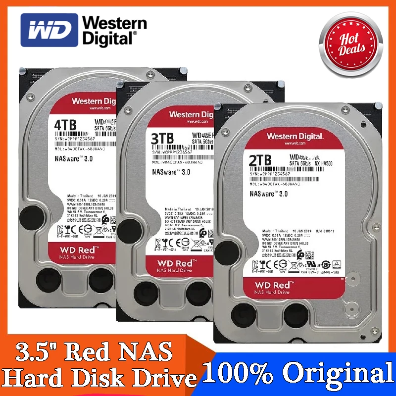 

Western Digital WD Red NAS Hard Drive 2TB 4TB 6TB 8TBSATA 6 GB/S 3.5 Inch 64 MB Cache 5400RPM HDD for Desktop NAS