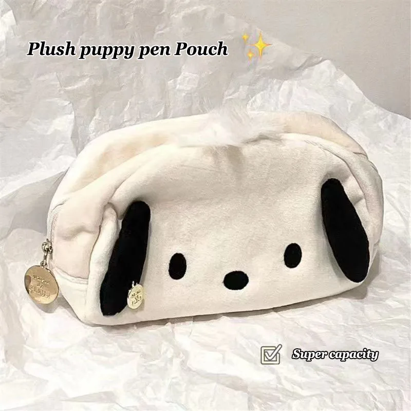 

Cartoon Sanrio Kawaii Student Stationery Bag Plush Pochacco Pencil Case Storage Bag Large Capacity School Supplies High Value