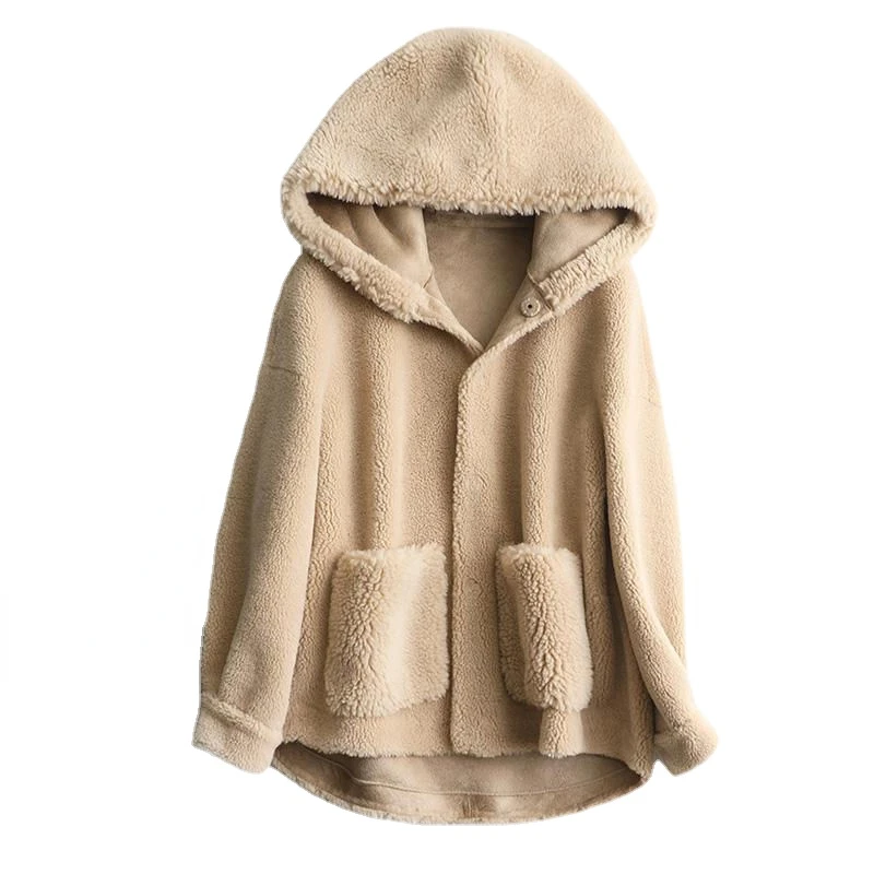 New Arrival Furry Thick Warm Faux Fur Coat Women Long Sleeve  Brown Faux Fur Jacket Winter Coat Outerwear
