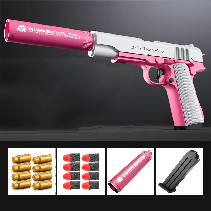 

M1911 Glock EVA Soft Bullet Toy Gun Weapon Pistol Manual Airsoft Pneumatic Air Gun Military Toy For Children Team Shooting Games