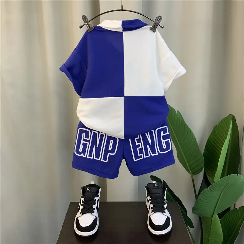 Boy Summer Clothing Polo Shirt Suit 2022 New Baby Short Sleeve Clothes Children's Korean Style Children's Clothing Fashion