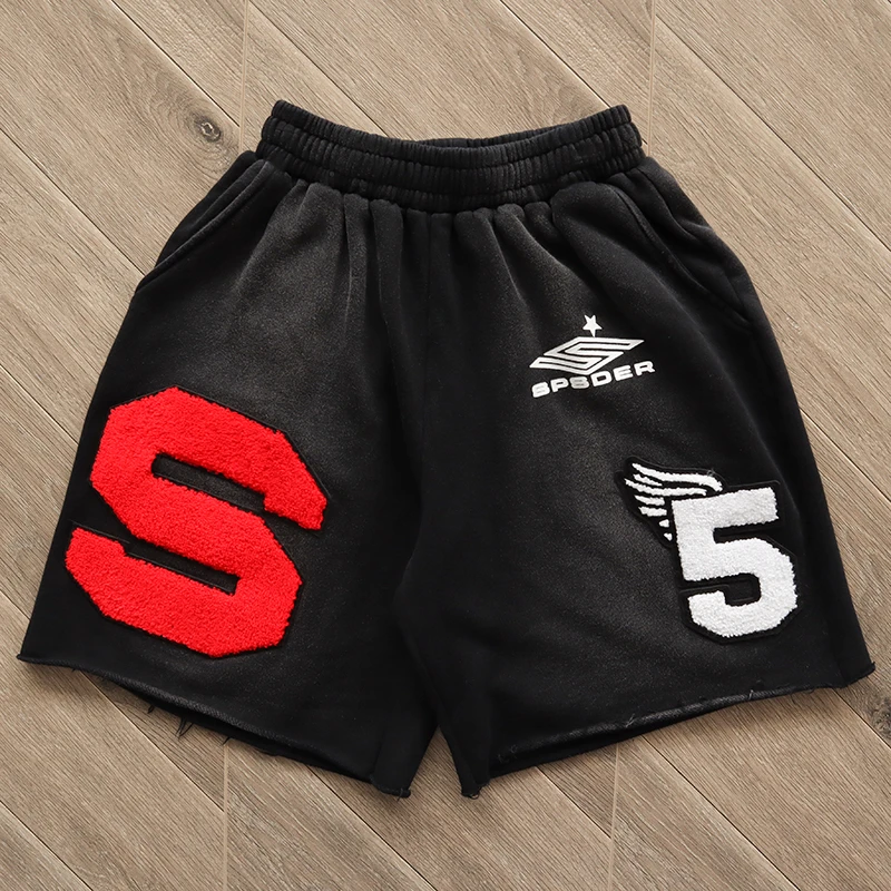 

Шорты Sp5der 555555 для мужчин и женщин, бриджи в стиле оверсайз с Кулиской