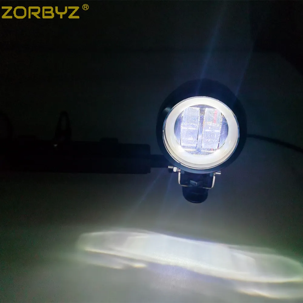 ZORBYZ Motorcycle Black LED Angel Eye Halo Ring Passing Spot Fog Light Mounting Bracket Adapter For Benelli Leoncino 500 752s |