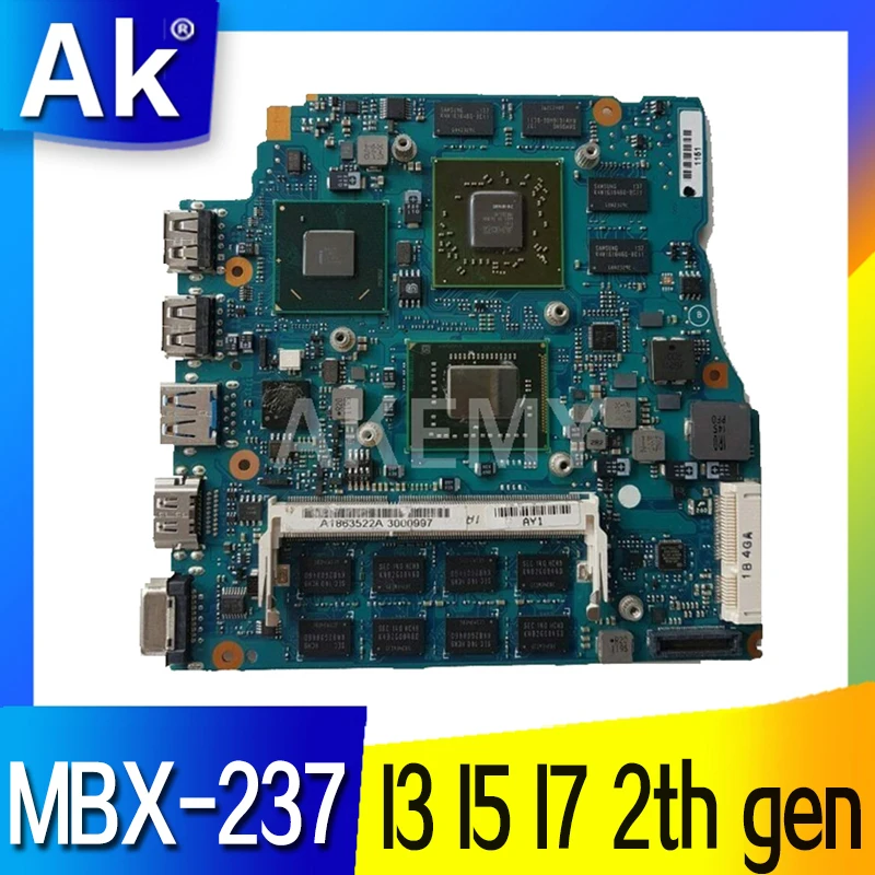 

For SONY VAIO VPCSB VPCSB4L1E Laptop motherboard HD7400M MBX-237 with I3 I5 I7 2th gen CPU 4GB RAM A1864053A 1P-0117201-A012