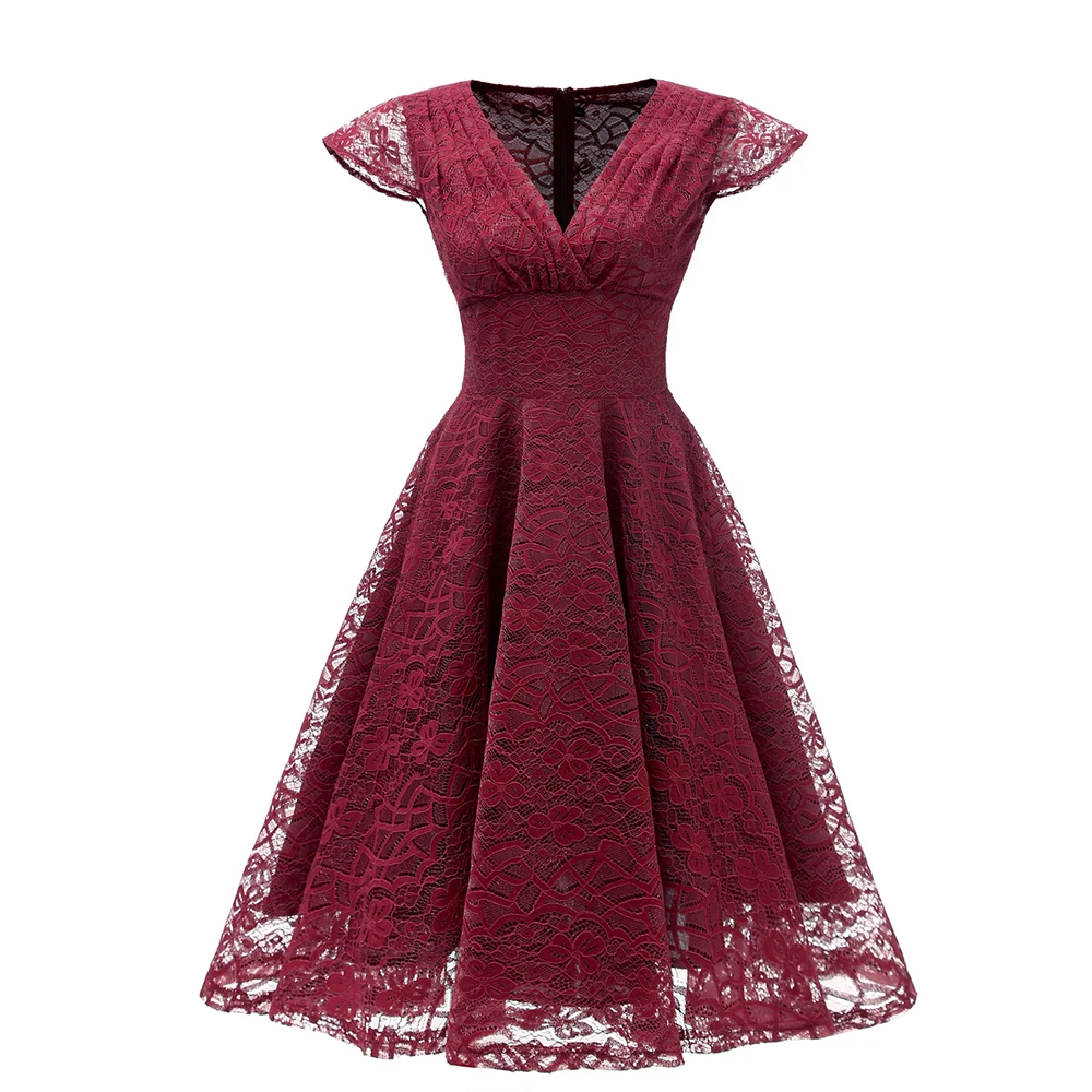 

Lace Dress Vintage Slim Cocktail Party Evening Dress