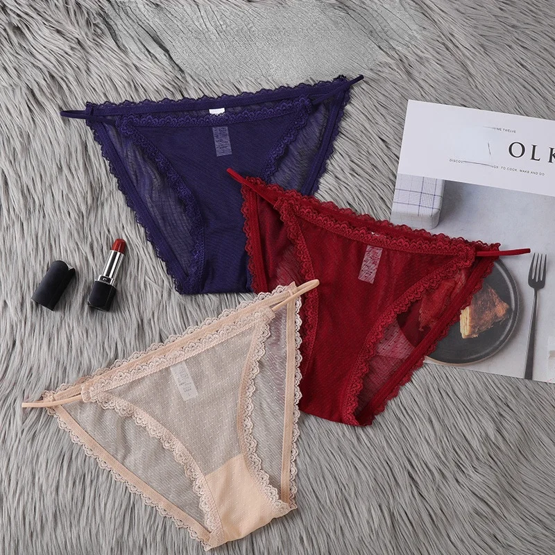 

Женские прозрачные трусики-стринги с низкой посадкой