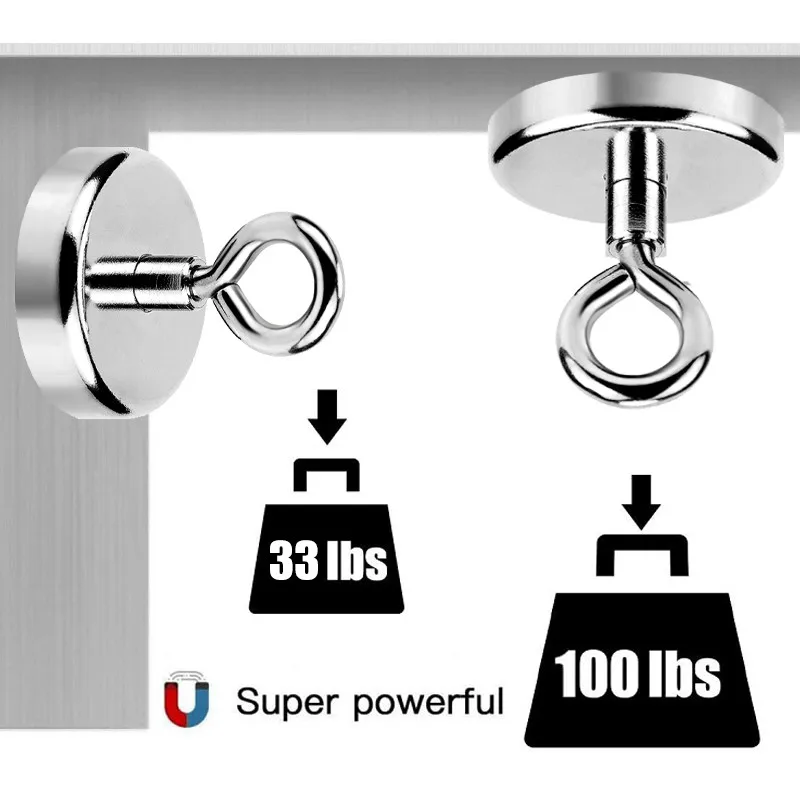 

10Pcs Neodymium Magnet Rare Earth Magnetic Hooks with Countersunk Hole Super Powerful Magnetic Sea Fishing Magnet Searcher
