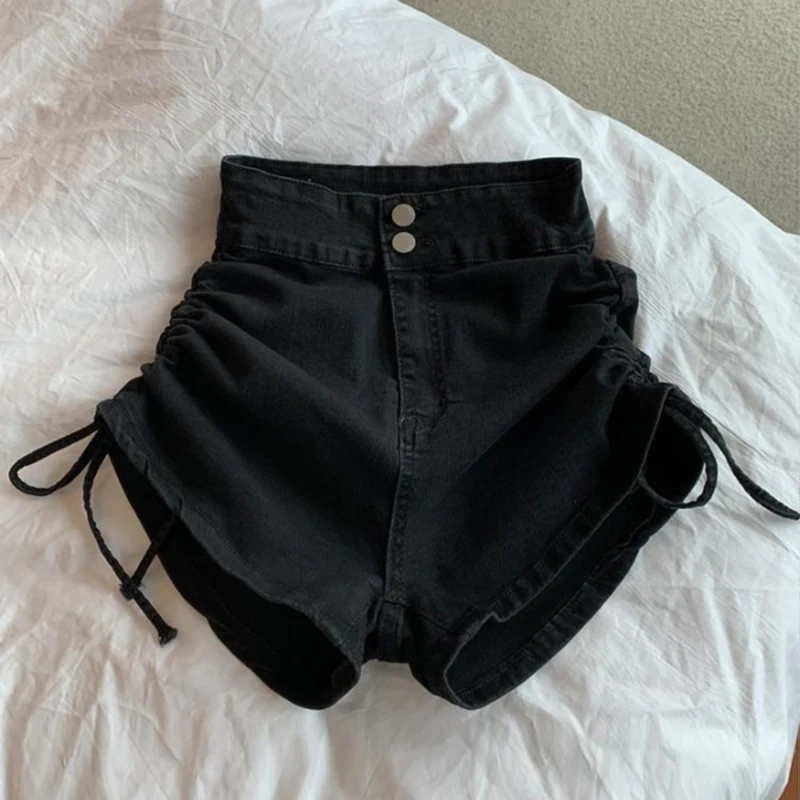 

Джинсовые шорты женские в стиле ретро, модная уличная одежда, модные удобные универсальные штаны с завышенной талией, шикарный дизайн для о...