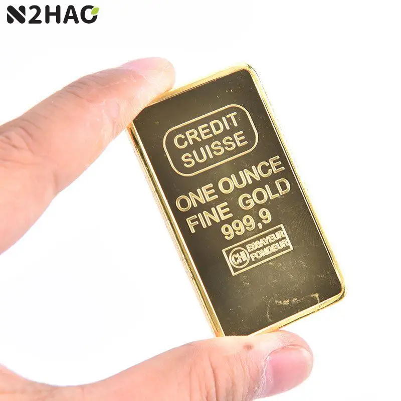 

1pcs Non magnetic Gold platedCredit bullion bar 1 OZ gold plated ingot Sussie Gold plated coin Different serial number