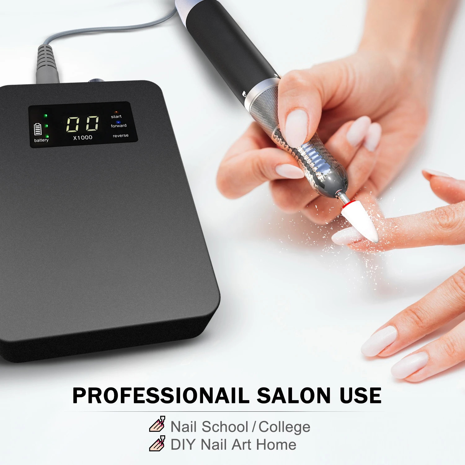 

Aluminum Alloy Brushless Motor Portable Nail Grinder Machine Electric Nail Drill For Manicure