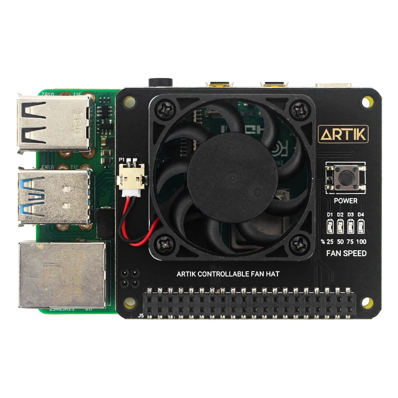 Фото Аргоновый вентилятор для Raspberry Pi 4B 3B + 3B, вентилятор контроля температуры с кнопкой питания №4