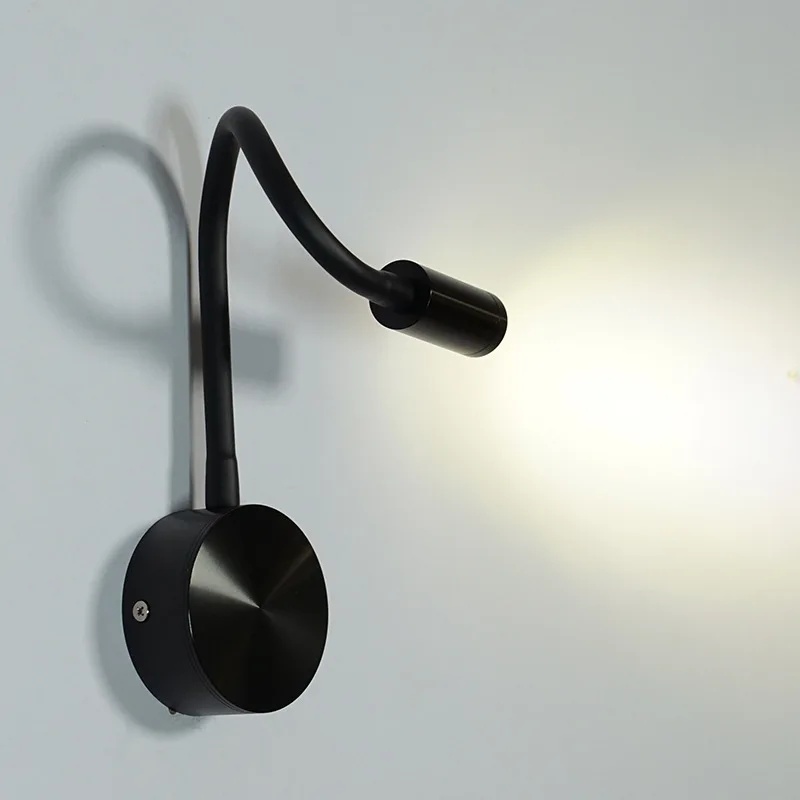 

ZK50 Led Hose Spotlight Bedside Wall Lamp Study Reading Small Spotlight Modern Corridor Studio 360-degree Swing Lamp