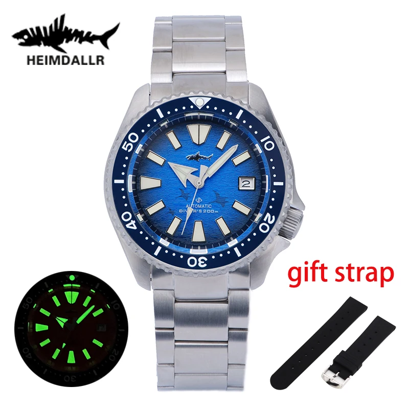 

HEIMDALLR Titanium NH36 Automatic Men's Watch Mechanical C3 Luminous Dial Sapphire Diver Watch 200M Mechanic Wristwatch SKX007
